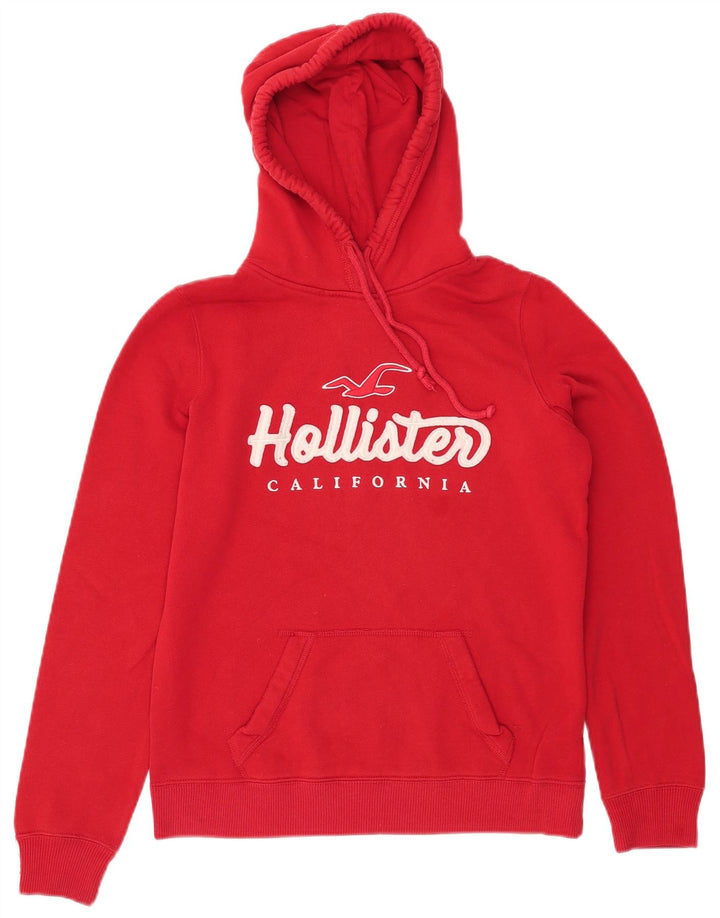 Damski sweter z kapturem HOLLISTER UK 10 Small, czerwony, bawełniany