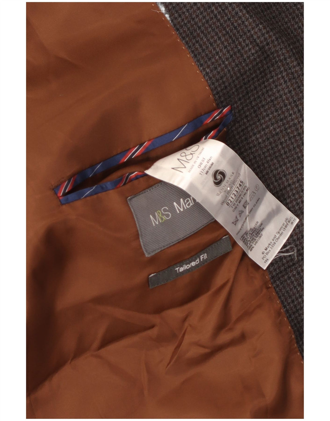 Marks & Spencer Męska marynarka o dopasowanym kroju UK 46 3XL Szara pepitka