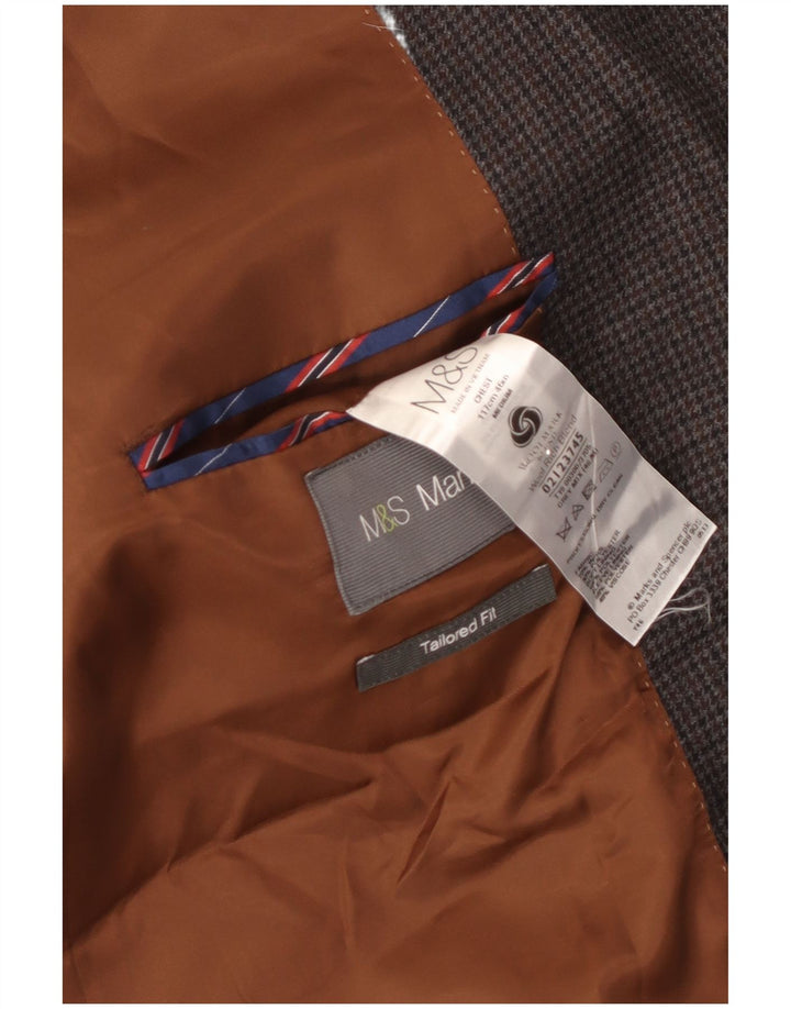 Marks & Spencer Męska marynarka o dopasowanym kroju UK 46 3XL Szara pepitka