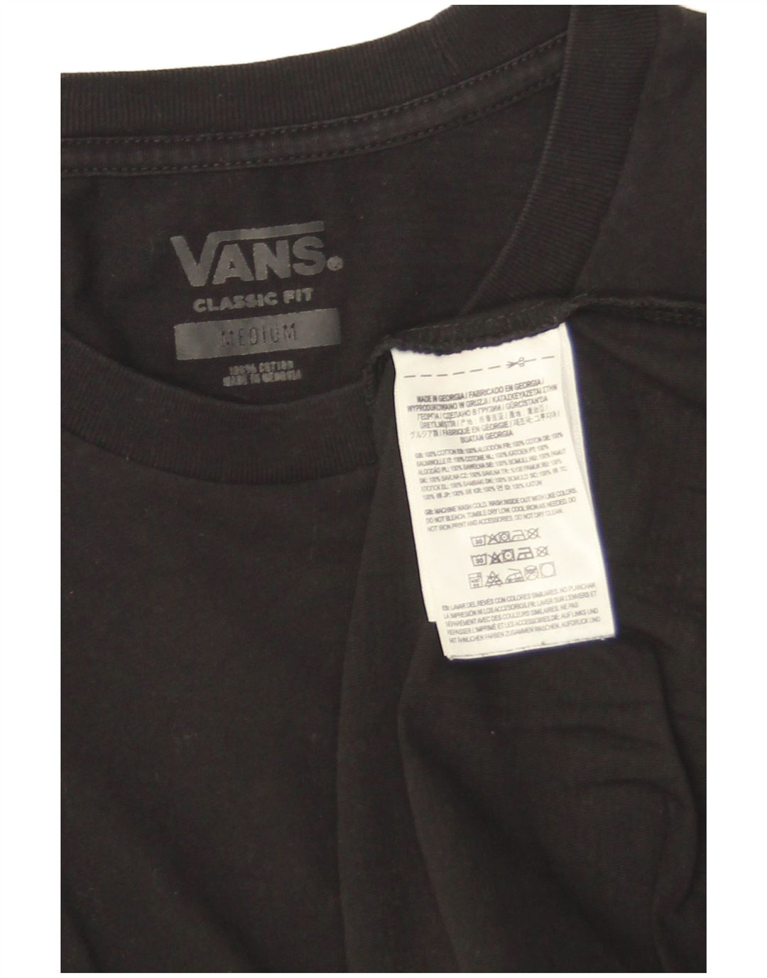 Męski T-shirt Vans o klasycznym kroju, średni czarny, bawełniany