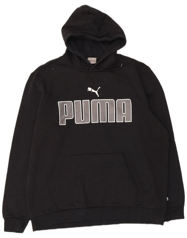 Męski sweter z kapturem Puma z grafiką 2XL, czarny, bawełniany