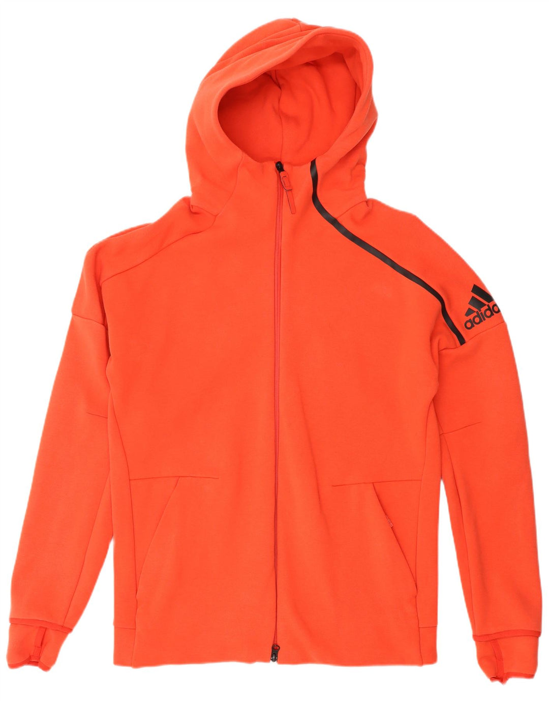 Męski sweter Adidas z grafiką i zamkiem błyskawicznym, średni czerwony
