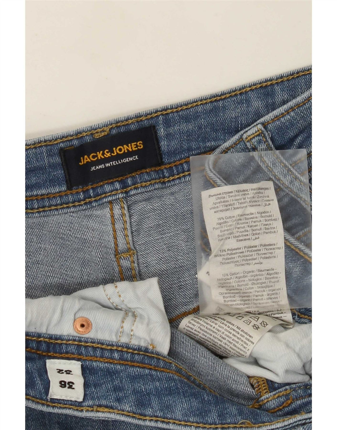 Męskie jeansy Jack & Jones w trudnej sytuacji W36 L32, niebieska bawełna