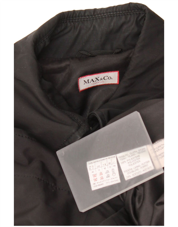Damski trencz Max & Co. UK 12, średni czarny poliester