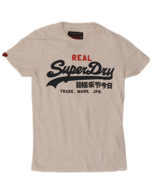 Męski T-shirt z grafiką Superdry, mały, biały, bawełniany