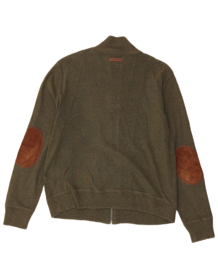 Damski sweter rozpinany Ralph Lauren UK 14, średnia bawełna khaki