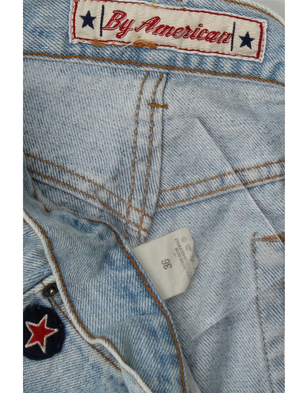 BY AMERICAN Mens Straight Jeans W36 L30 Blue Cotton Vintage By American and Second-Hand By American from Messina Hembry 