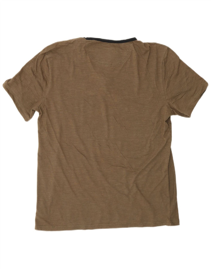 T-shirt męski Guess, bawełniany, średni khaki