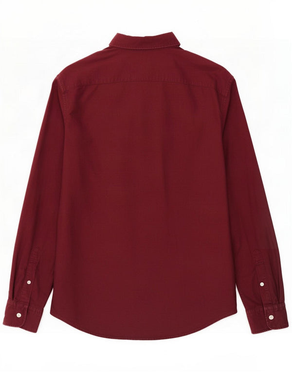 Męska koszula slim fit American Eagle, duża bordowa bawełna