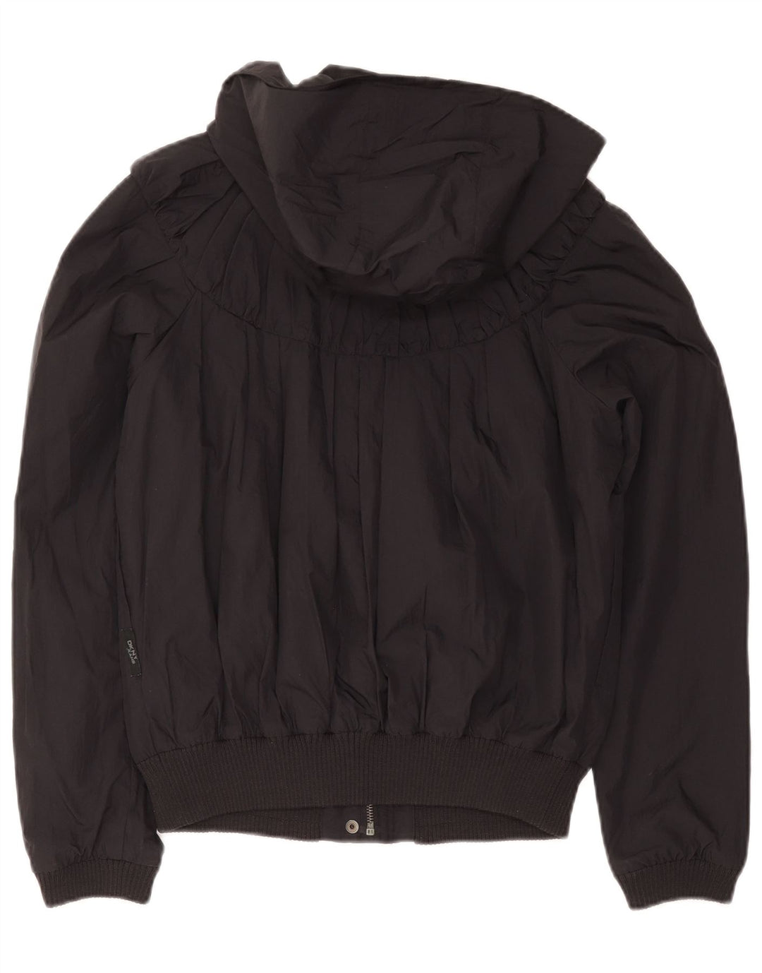 Damska kurtka bomberka z kapturem Dkny UK 14, średni czarny nylon