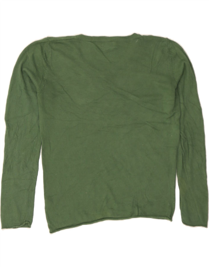 MOSSIMO Womens V-Neck Jumper Sweater UK 16 Large Green Nylon Vintage Mossimo and Second-Hand Mossimo from Messina Hembry 