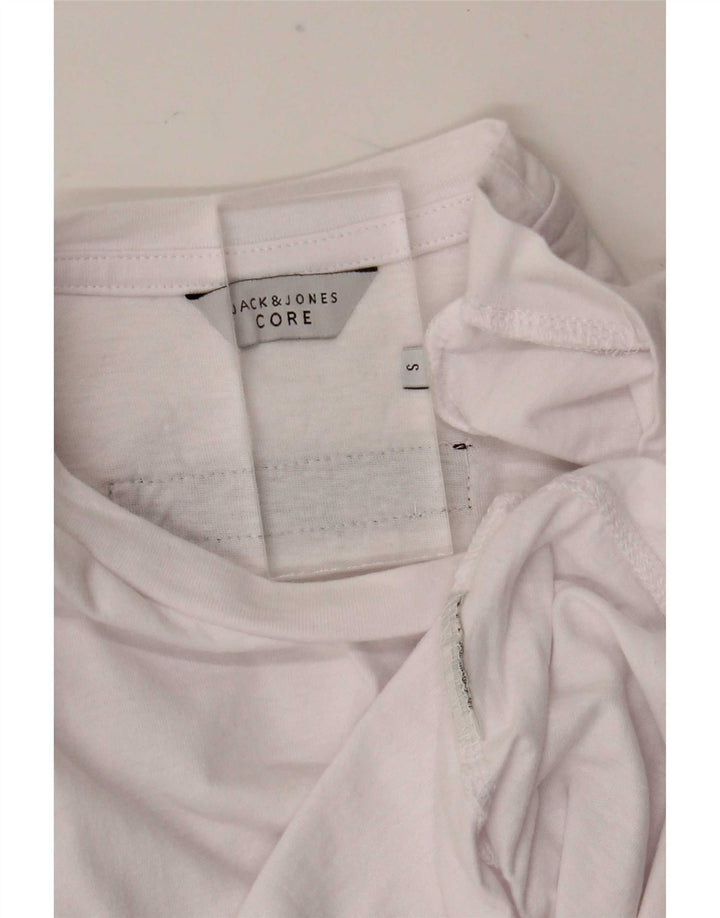 Męski top graficzny Jack & Jones z długim rękawem, mały, biały