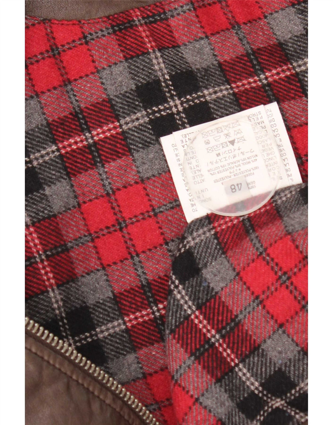 Vintage damska kurtka skórzana IT 48 XL brązowa