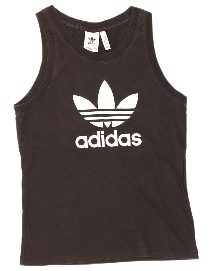 Męska kamizelka z grafiką ADIDAS, mała, czarna, bawełniana