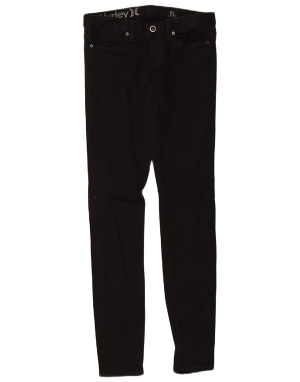 Damskie jeansy obcisłe Hurley W27 L32, czarne, bawełniane