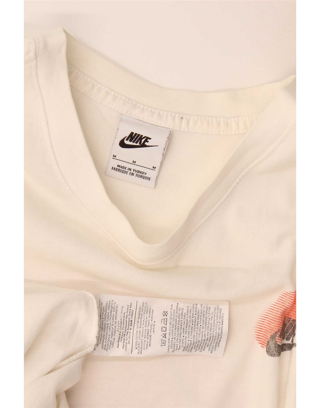 Męska koszulka z grafiką Nike, średnia, biała bawełna