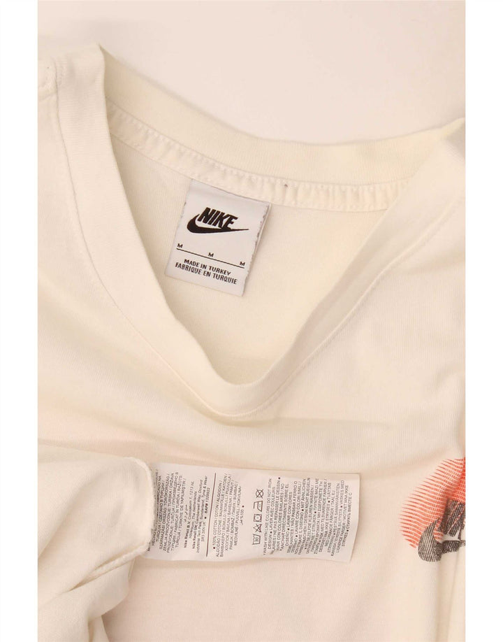 Męska koszulka z grafiką Nike, średnia, biała bawełna