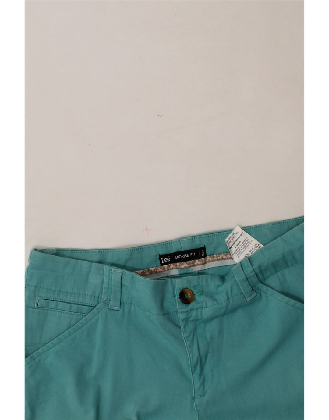 LEE Womens Mid Rise Cropped Trousers US 8 Medium W32 L23 Turquoise Vintage Lee and Second-Hand Lee from Messina Hembry 
