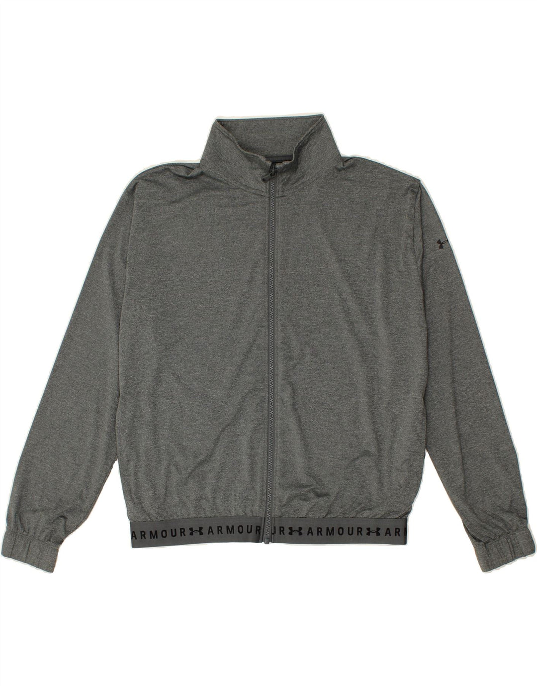 UNDER ARMOUR Womens Graphic Tracksuit Top Jacket UK 10 Small Grey Vintage Under Armour and Second-Hand Under Armour from Messina Hembry 