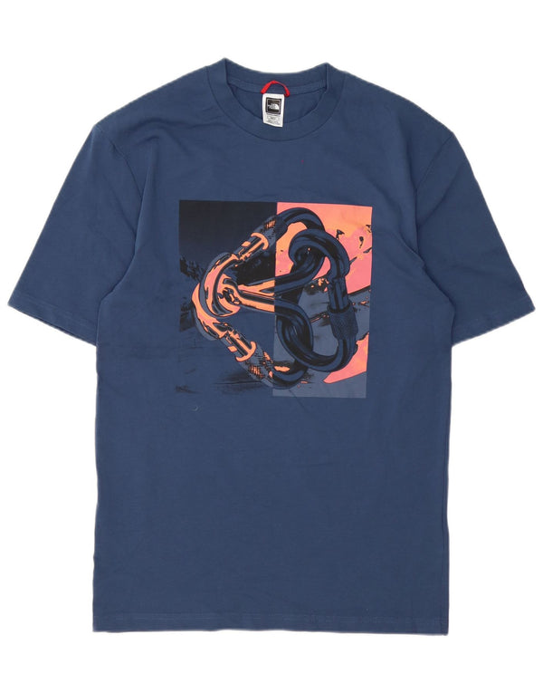 Męska koszulka z grafiką The North Face Top XS, niebieska, bawełniana
