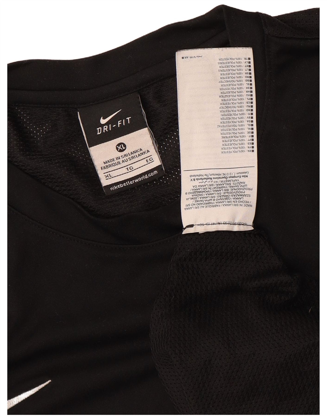 Męski T-shirt Nike Dri Fit Top XL Czarny poliester z blokami kolorów