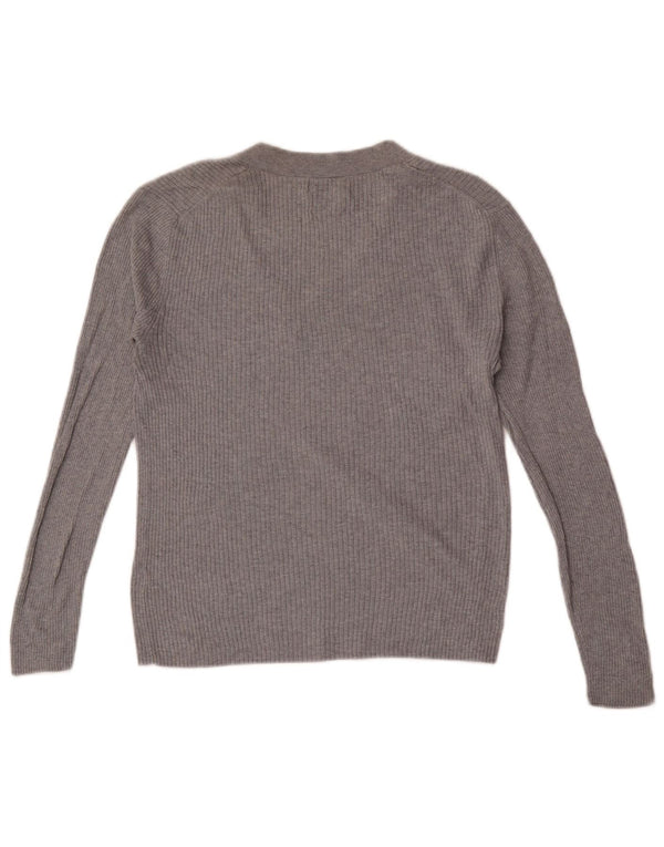 Damski top Massimo Dutti z długim rękawem UK 14, duży, szary, jedwabny