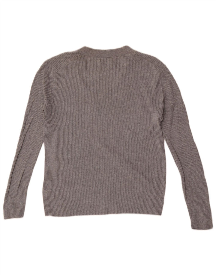 Damski top Massimo Dutti z długim rękawem UK 14, duży, szary, jedwabny