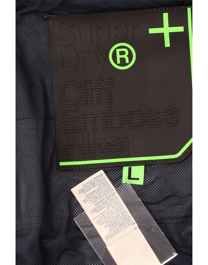 SUPERDRY Męska kurtka wiatrówka z kapturem UK 40, duża, szary nylon