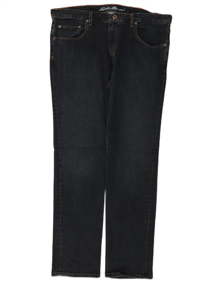 Męskie proste dżinsy Eddie Bauer W38 L32 Granatowa bawełna