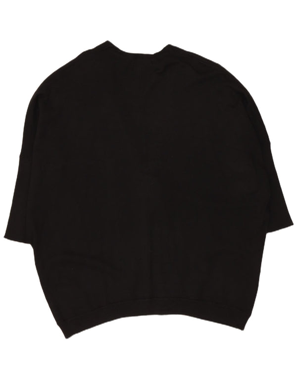 Damski sweter oversize z rękawem 3/4 Zara UK 14, średni czarny