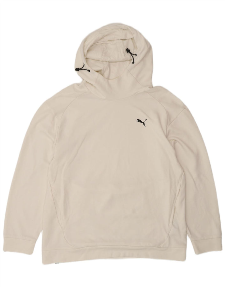 Męski sweter z kapturem Puma, duży, biały, bawełniany
