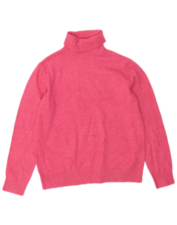 Marks & Spencer Damski sweter oversize z golfem, UK 10, mały, różowy