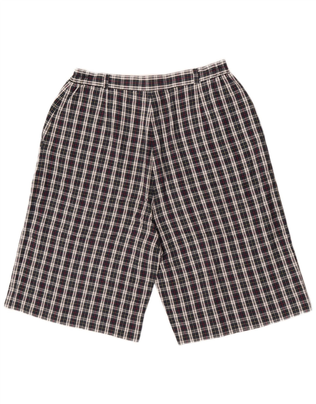 Vintage damskie spodenki chino W30 średnie granatowe, bawełniane w kratkę