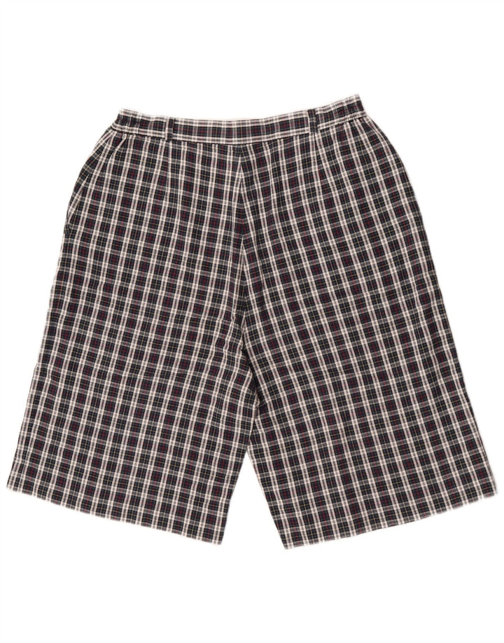 Vintage damskie spodenki chino W30 średnie granatowe, bawełniane w kratkę