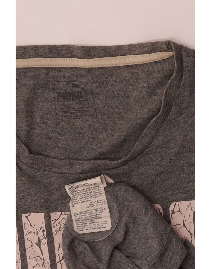 Męski T-shirt Puma z grafiką, mały, szary, bawełniany