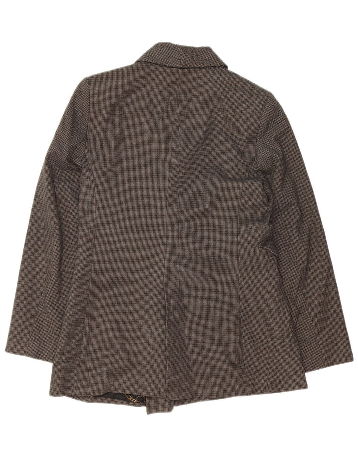 ZARA Womens Double Breasted Blazer Jacket UK 14 Medium Grey Gingham