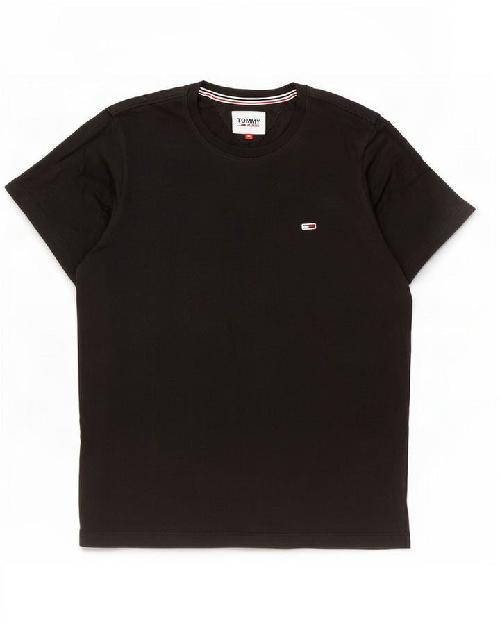 T-shirt męski Tommy Hilfiger Top, średni czarny, bawełniany