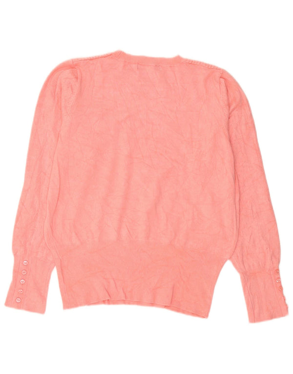 Marks & Spencer Damski sweter z okrągłym dekoltem, UK 12, średnioróżowy, wiskoza