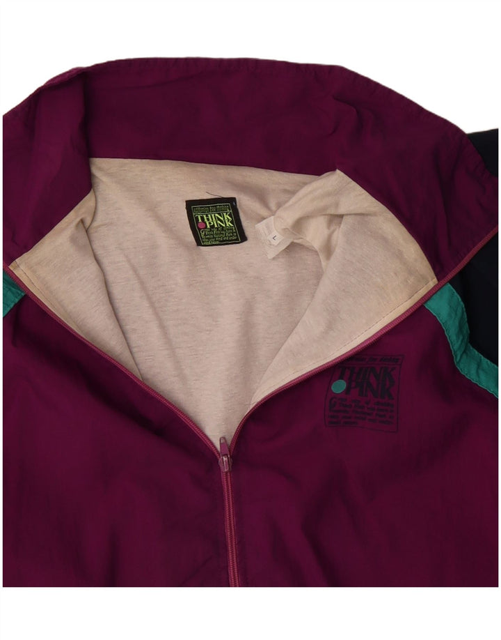 THINK PINK Męska kurtka dresowa, duży, bordowy poliester w blokach kolorów