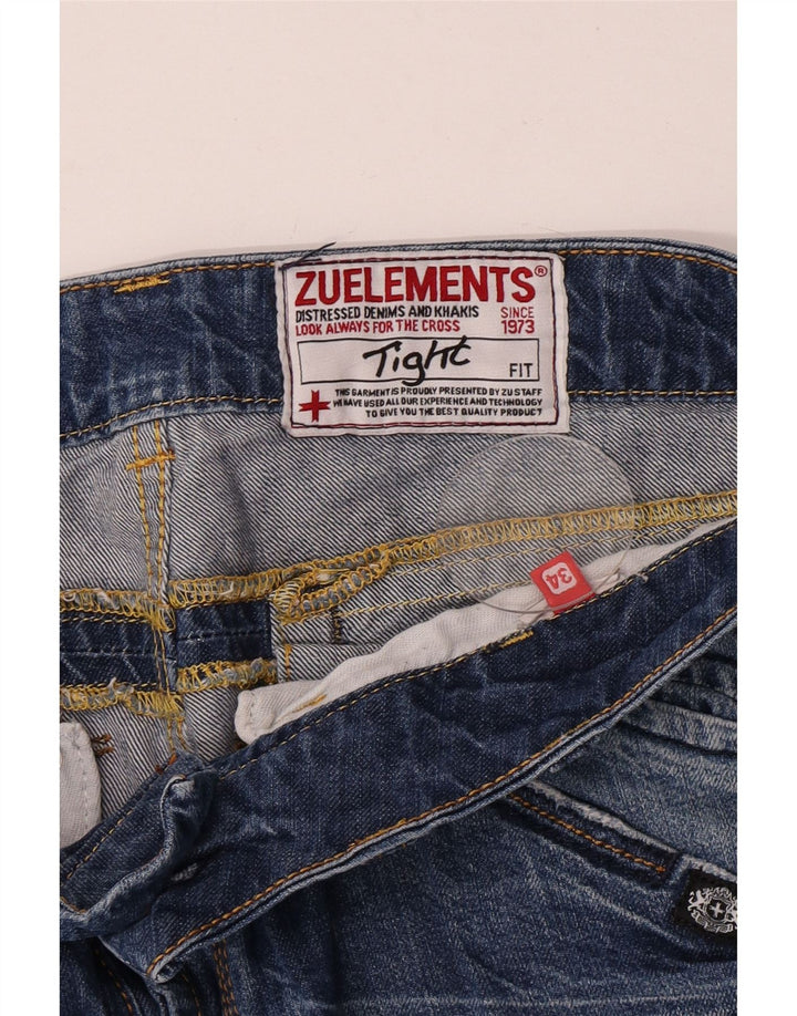 Męskie jeansy Zu Elements w trudnej sytuacji W34 L34 Niebieskie