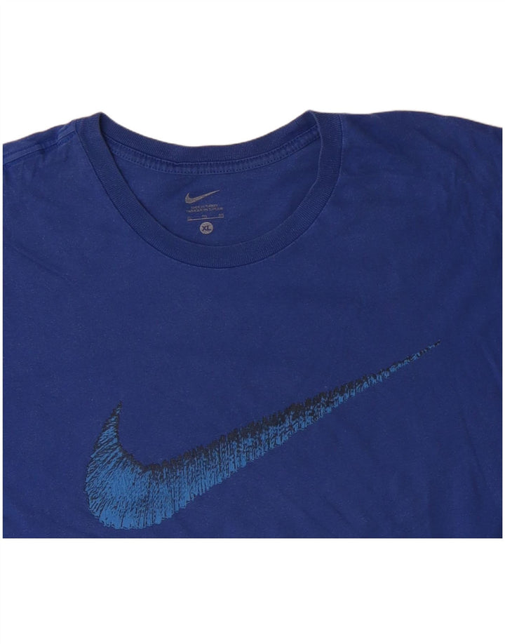 Męska koszulka z grafiką NIKE Top XL, niebieska, bawełniana