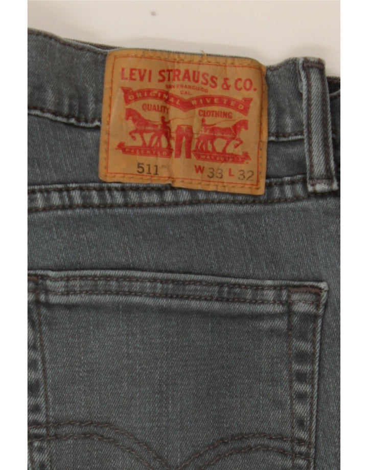Męskie jeansy Levi's 511 Slim W33 L32 Szara bawełna