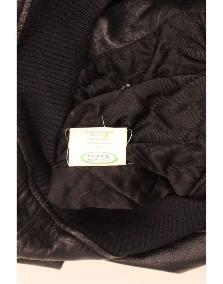 Vintage męska kurtka skórzana UK 38 średnia czarna