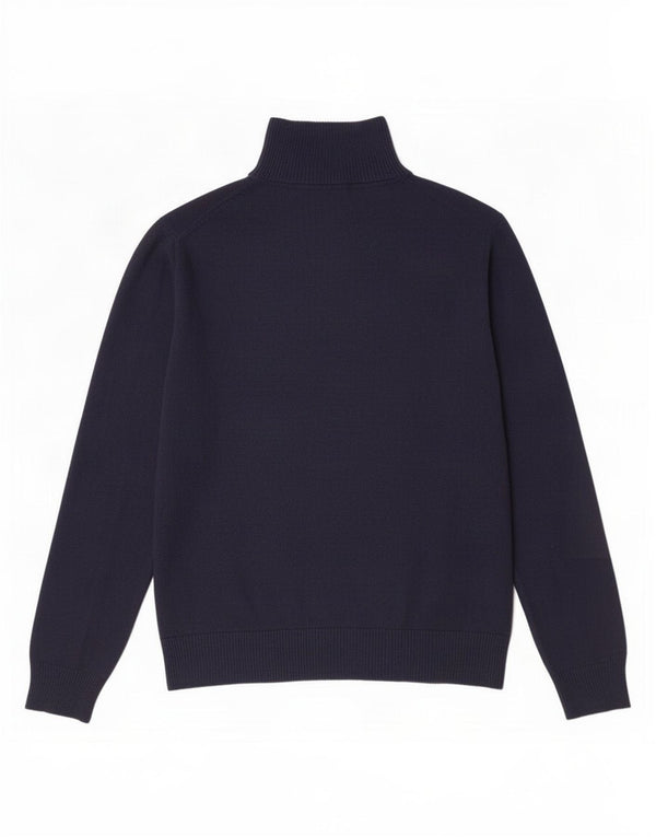 J. Crew Mens Zip Neck Jumper Sweater Medium Navy Blue Cotton