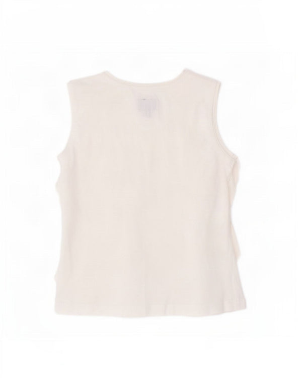 Woolrich Girls Sleeveless Blouse Top 3-4 Years White Cotton