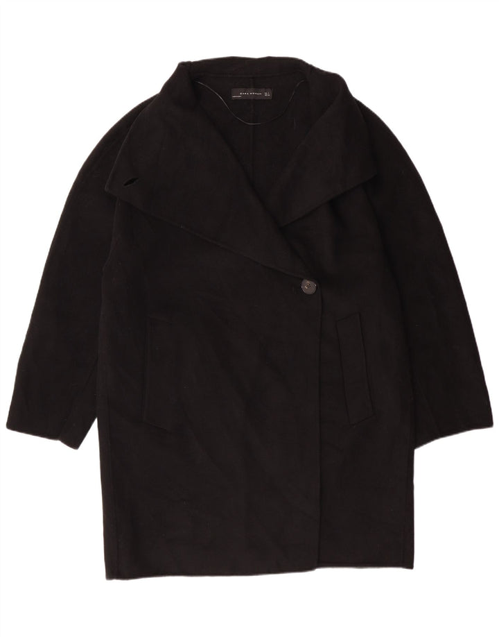 Płaszcz damski ZARA UK 16, duży, czarny, wełniany