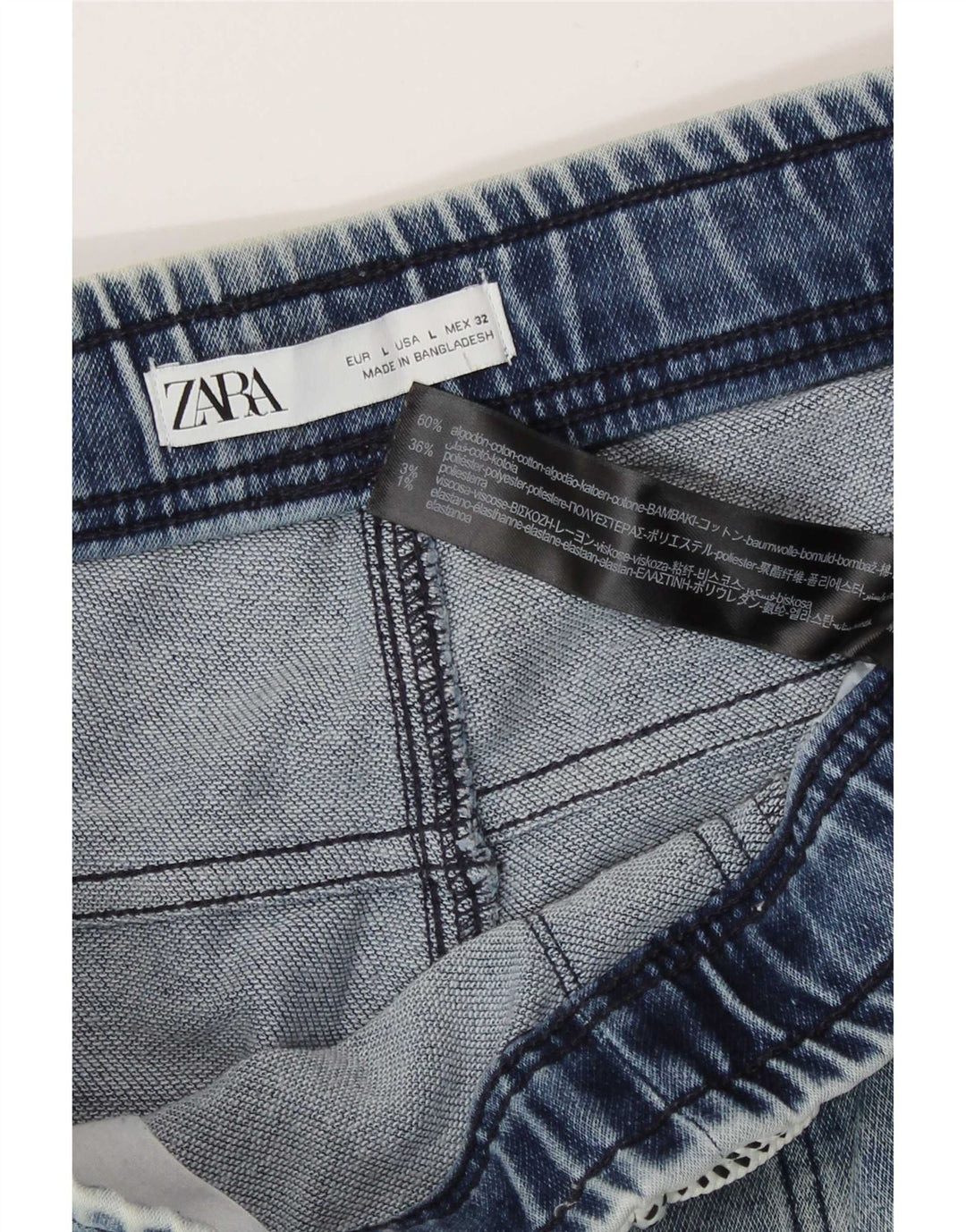 Męskie spodenki jeansowe Zara, duże, W32, niebieskie, bawełniane