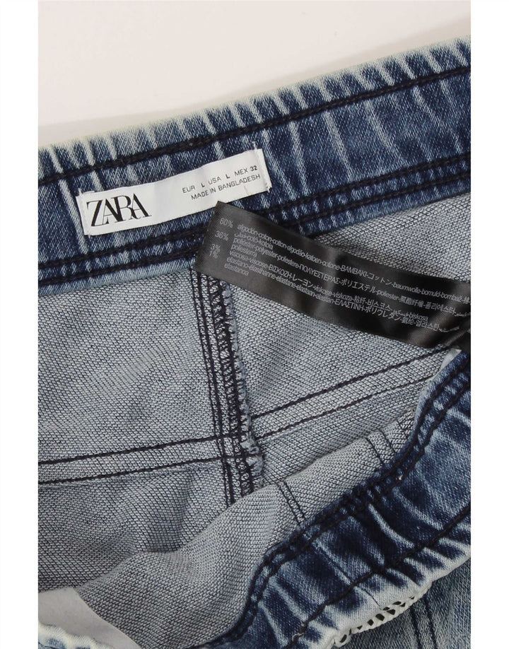 Męskie spodenki jeansowe Zara, duże, W32, niebieskie, bawełniane