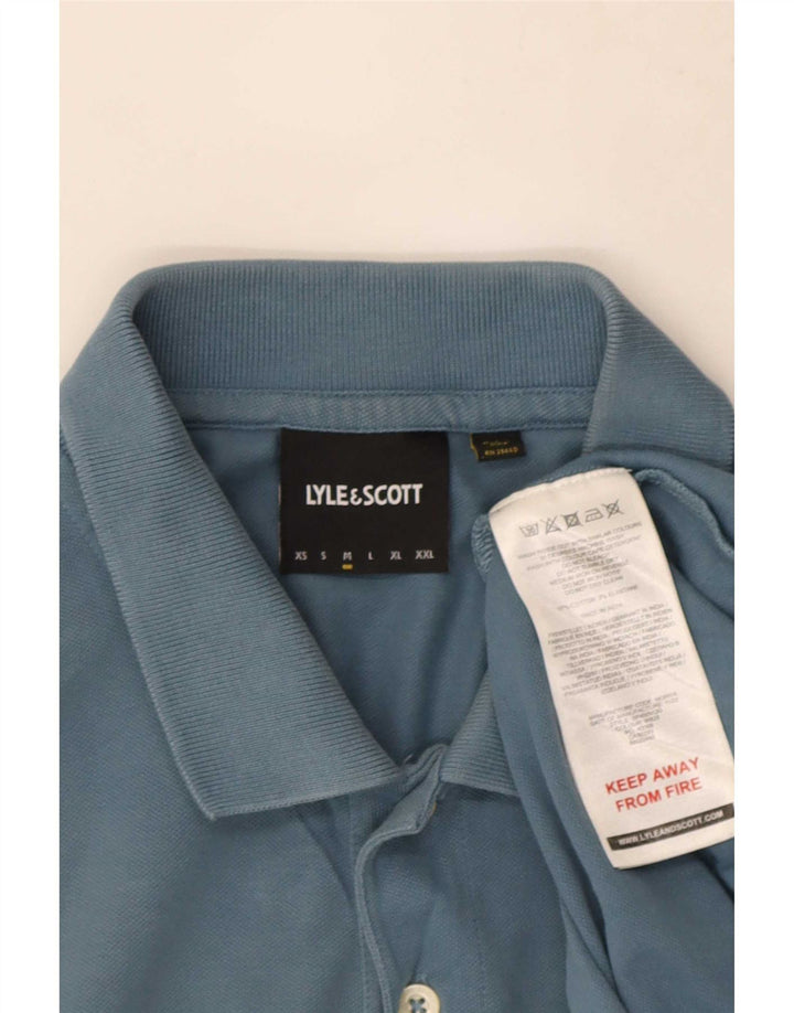 Męska koszulka polo Lyle & Scott, średnia niebieska, bawełniana