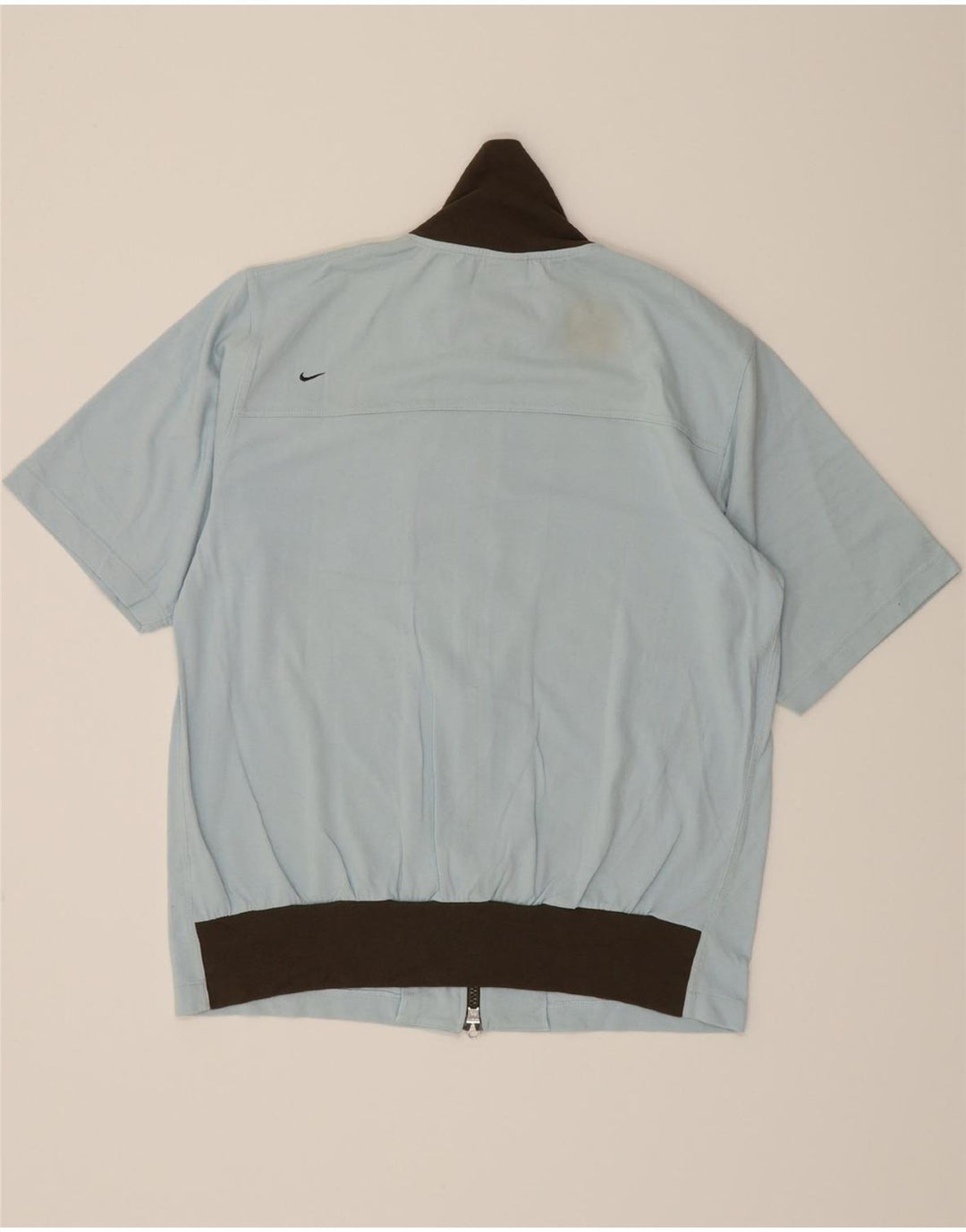 NIKE Mens Dri Fit Short Sleeve Tracksuit Top Jacket Large Blue Cotton Vintage Nike and Second-Hand Nike from Messina Hembry 